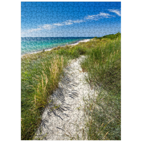 puzzleplate Beach with sand dunes of Vester Sømarken near Aakirkeby 500 Jigsaw Puzzle