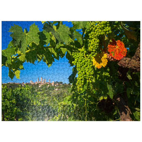 puzzleplate Vineyard with the family towers of San Gimignano, province of Siena, Tuscany, Italy 500 Jigsaw Puzzle