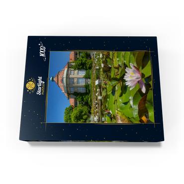 Water lily pond in the ornamental courtyard in the botanical garden 1000 Jigsaw Puzzle box view1