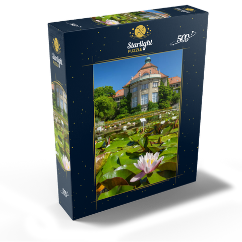 Water lily pond in the ornamental courtyard in the botanical garden 500 Jigsaw Puzzle box view1