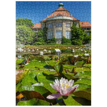 puzzleplate Water lily pond in the ornamental courtyard in the botanical garden 500 Jigsaw Puzzle