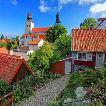 Old town with St. Mary's Cathedral, Visby, Gotland, Sweden 100 Jigsaw Puzzle 3D Modell