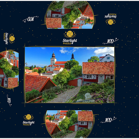 Old town with St. Mary's Cathedral, Visby, Gotland, Sweden 100 Jigsaw Puzzle box 3D Modell