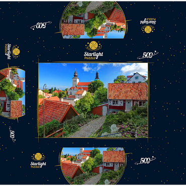 Old town with St. Mary's Cathedral, Visby, Gotland, Sweden 500 Jigsaw Puzzle box 3D Modell