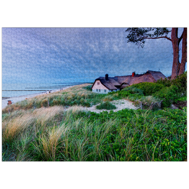 puzzleplate House on the border path on the beach, Baltic resort Ahrenshoop, Fischland-Darß-Zingst, Mecklenburg-Western Pomerania 1000 Jigsaw Puzzle