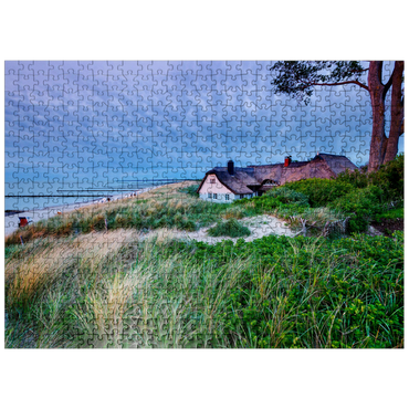 puzzleplate House on the border path on the beach, Baltic resort Ahrenshoop, Fischland-Darß-Zingst, Mecklenburg-Western Pomerania 500 Jigsaw Puzzle