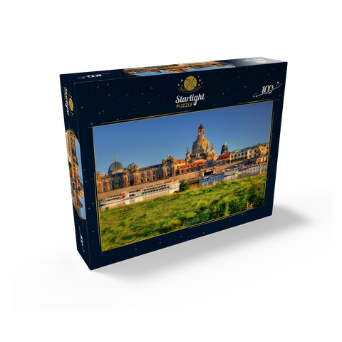 Elbe and Brühl Terrace with Academy of Arts and Frauenkirche, Dresden 100 Jigsaw Puzzle box view1