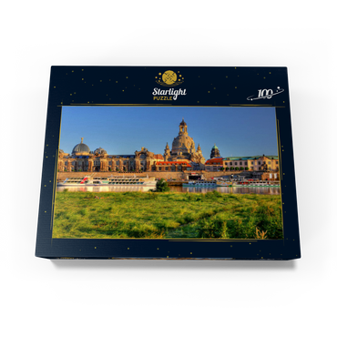Elbe and Brühl Terrace with Academy of Arts and Frauenkirche, Dresden 100 Jigsaw Puzzle box view1