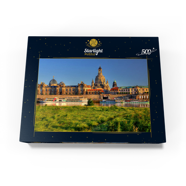Elbe and Brühl Terrace with Academy of Arts and Frauenkirche, Dresden 500 Jigsaw Puzzle box view1