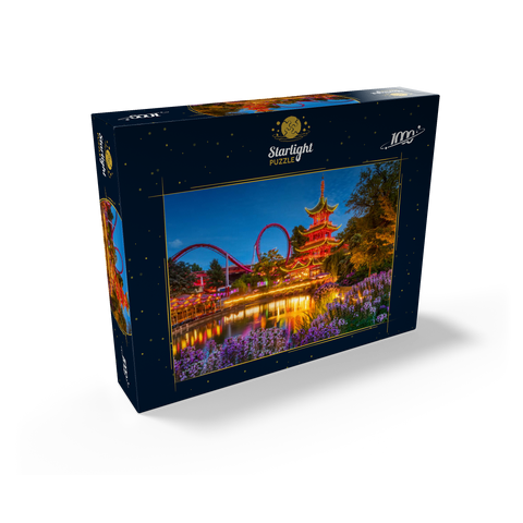 Chinese Pagoda at Tivoli Lake in Amusement Park 1000 Jigsaw Puzzle box view1