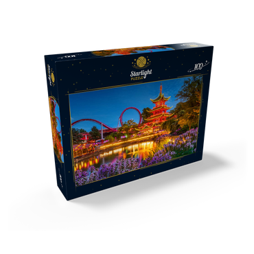 Chinese Pagoda at Tivoli Lake in Amusement Park 100 Jigsaw Puzzle box view1