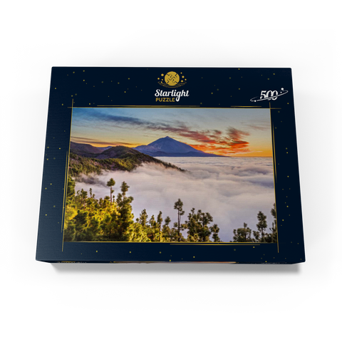 Evening above the trade wind clouds at Cumbre Dorsal with view to Pico del Teide (3718m), Tenerife 500 Jigsaw Puzzle box view1