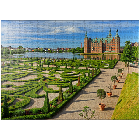 puzzleplate Frederiksborg moated castle, Hilleröd, Zealand, Denmark 1000 Jigsaw Puzzle