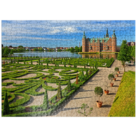 puzzleplate Frederiksborg moated castle, Hilleröd, Zealand, Denmark 500 Jigsaw Puzzle