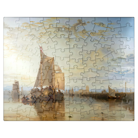 puzzleplate Dort or Dordrecht: The Dort packet-boat from Rotterdam becalmed 100 Jigsaw Puzzle