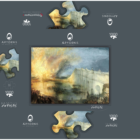 The Burning of the Houses of Lords and Commons, October 16, 1834 1000 Jigsaw Puzzle box 3D Modell