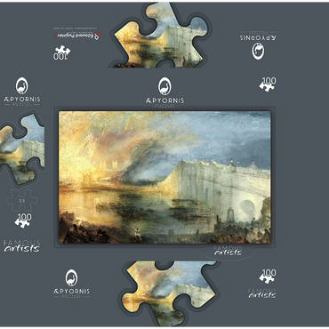 The Burning of the Houses of Lords and Commons, October 16, 1834 100 Jigsaw Puzzle box 3D Modell