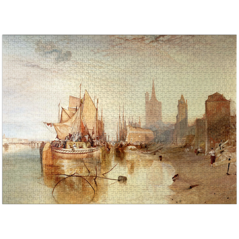 puzzleplate Cologne, the Arrival of a Packet-Boat: Evening 1000 Jigsaw Puzzle