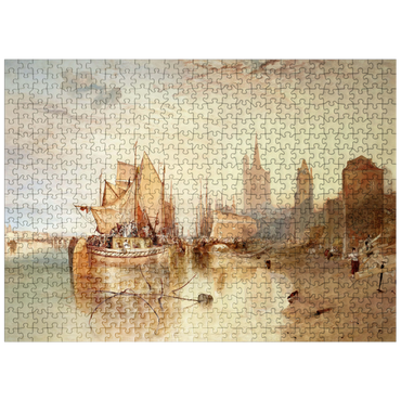 puzzleplate Cologne, the Arrival of a Packet-Boat: Evening 500 Jigsaw Puzzle