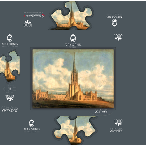 Projected Design for Fonthill Abbey, Wiltshire 1000 Jigsaw Puzzle box 3D Modell