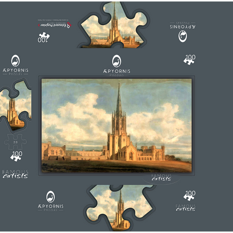 Projected Design for Fonthill Abbey, Wiltshire 100 Jigsaw Puzzle box 3D Modell