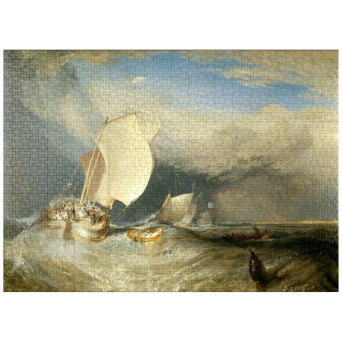 puzzleplate Fishing Boats with Hucksters Bargaining for Fish 1000 Jigsaw Puzzle