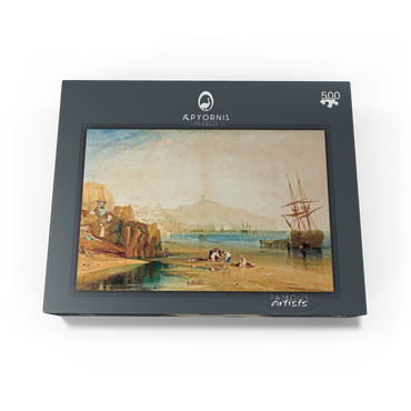 Scarborough town and castle: morning: boys catching crabs 500 Jigsaw Puzzle box view1