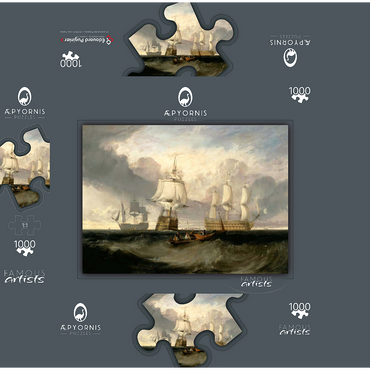The Victory Returning from Trafalgar, in Three Positions 1000 Jigsaw Puzzle box 3D Modell