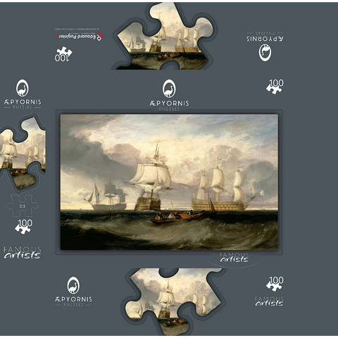 The Victory Returning from Trafalgar, in Three Positions 100 Jigsaw Puzzle box 3D Modell