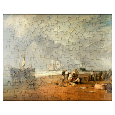 puzzleplate The Fish Market at Hastings Beach 100 Jigsaw Puzzle