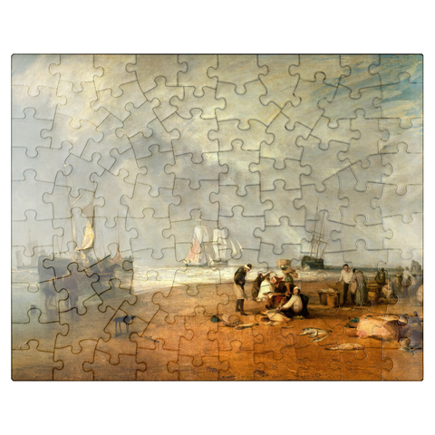 puzzleplate The Fish Market at Hastings Beach 100 Jigsaw Puzzle