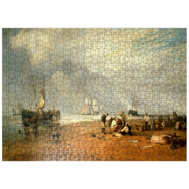 puzzleplate The Fish Market at Hastings Beach 500 Jigsaw Puzzle