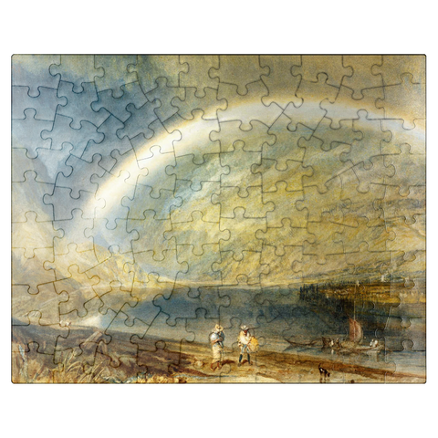 puzzleplate Rainbow: A View on the Rhine from Dunkholder Vinyard, of Ostersprey and Feltzen below Bosnart 100 Jigsaw Puzzle