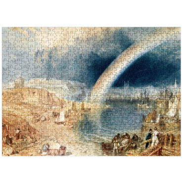 puzzleplate Plymouth with a Rainbow 500 Jigsaw Puzzle