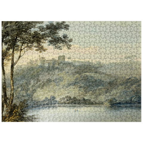 puzzleplate Lake Nemi and the Town of Genzano 500 Jigsaw Puzzle