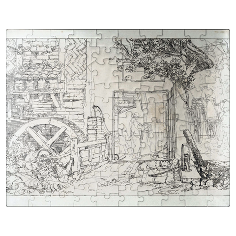 puzzleplate Pembury Mill, Kent (Liber Studiorum, part III, plate 12) 100 Jigsaw Puzzle