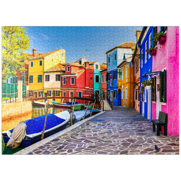 puzzleplate The most colorful traditional fishing town (village) Burano - island near Venice. Italy - travel and landmarks 1000 Jigsaw Puzzle