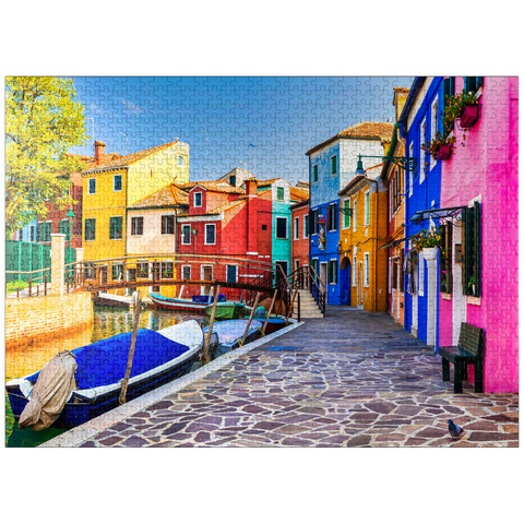 puzzleplate The most colorful traditional fishing town (village) Burano - island near Venice. Italy - travel and landmarks 1000 Jigsaw Puzzle