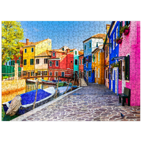 puzzleplate The most colorful traditional fishing town (village) Burano - island near Venice. Italy - travel and landmarks 500 Jigsaw Puzzle