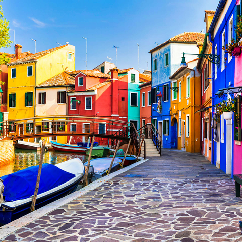 The most colorful traditional fishing town (village) Burano - island near Venice. Italy - travel and landmarks 500 Jigsaw Puzzle 3D Modell