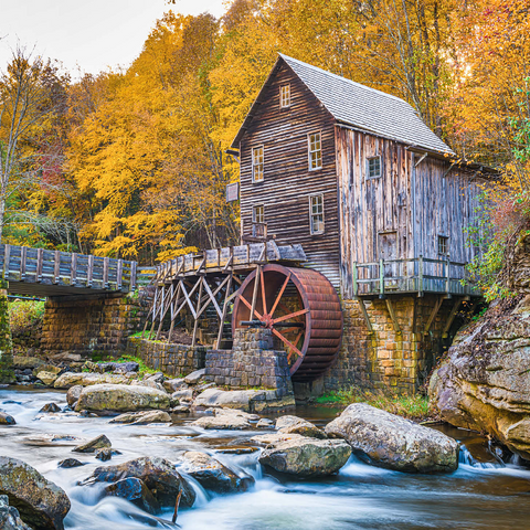 Babcock State Park, West Virginia, USA at Glade Creek Grist Mill during the fall season. 1000 Jigsaw Puzzle 3D Modell