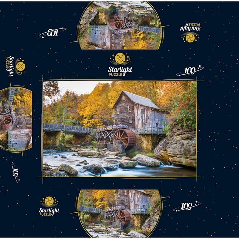 Babcock State Park, West Virginia, USA at Glade Creek Grist Mill during the fall season. 100 Jigsaw Puzzle box 3D Modell