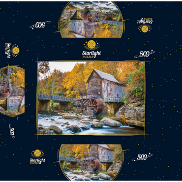 Babcock State Park, West Virginia, USA at Glade Creek Grist Mill during the fall season. 500 Jigsaw Puzzle box 3D Modell