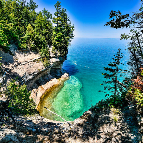 The towering view of Lake Superior from Michigan on the Upper Peninsula 100 Jigsaw Puzzle 3D Modell