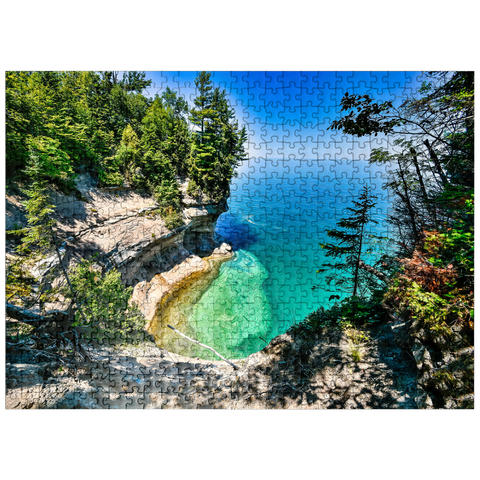 puzzleplate The towering view of Lake Superior from Michigan on the Upper Peninsula 500 Jigsaw Puzzle