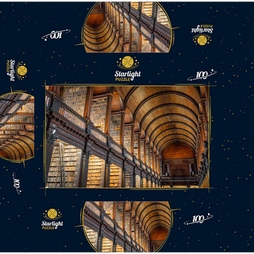 Books in the Long Room Library, Trinity College Dublin Ireland 100 Jigsaw Puzzle box 3D Modell
