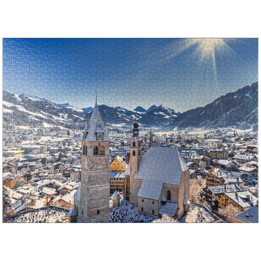 puzzleplate Kitzbühel Austria ski resort - Tyrolean Alps - sunny winter day -winter wonderland 1000 Jigsaw Puzzle