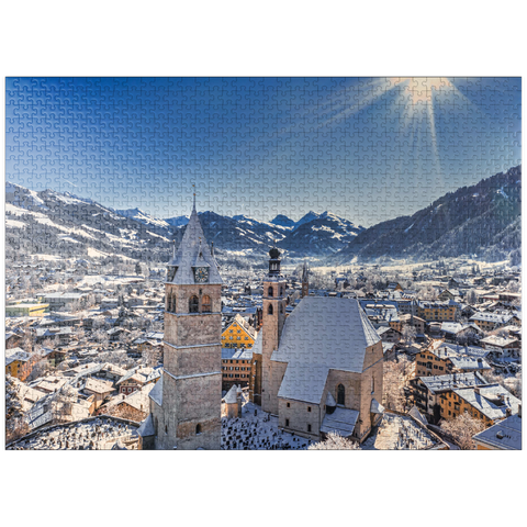 puzzleplate Kitzbühel Austria ski resort - Tyrolean Alps - sunny winter day -winter wonderland 1000 Jigsaw Puzzle