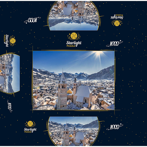 Kitzbühel Austria ski resort - Tyrolean Alps - sunny winter day -winter wonderland 1000 Jigsaw Puzzle box 3D Modell