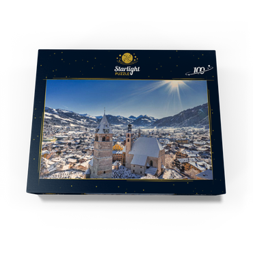 Kitzbühel Austria ski resort - Tyrolean Alps - sunny winter day -winter wonderland 100 Jigsaw Puzzle box view1